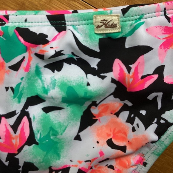 HOBIE Tropical Pink/Green/Blue Floral Push-Up Bikini Set XL Top Medium Bottom - Picture 10 of 12